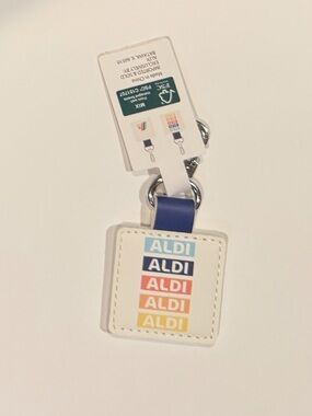 Aldi Quarter Holder Square Classic Logo - Aldi Brand Keychain Quarter Keeper NEW